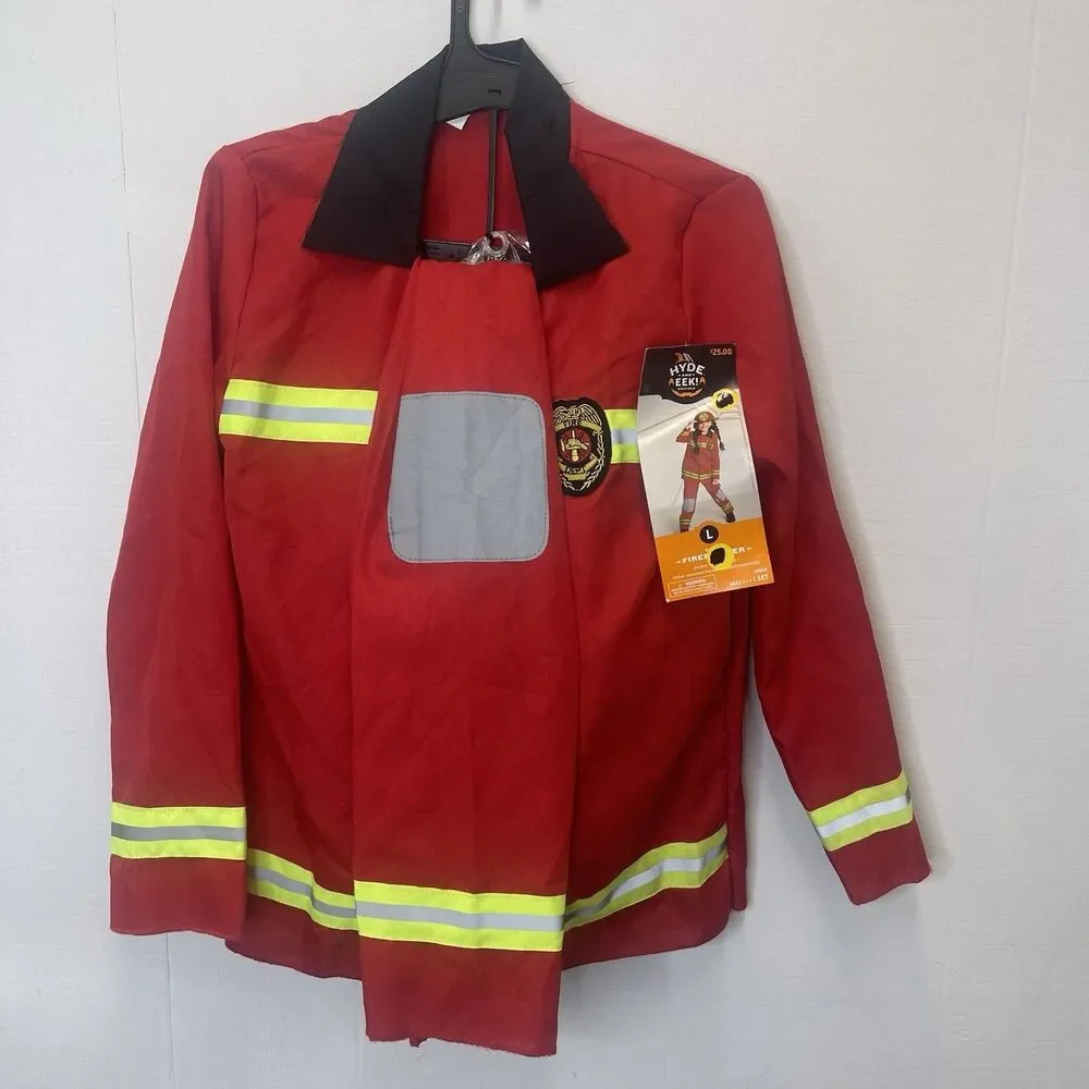 Hyde and Eek Firefighter Halloween Costume Size Kids Large 10-12 3pc